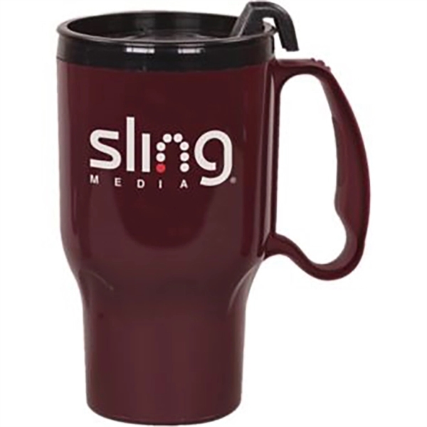 16oz. double-wall insulated polypropylene Roadster Mug. Includes spill-resistant, snap-on lid with... from ASI 73871 Next Promotions LLC