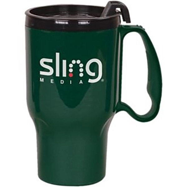 16oz. double-wall insulated polypropylene Roadster Mug. Includes spill-resistant, snap-on lid with... from ASI 73871 Next Promotions LLC