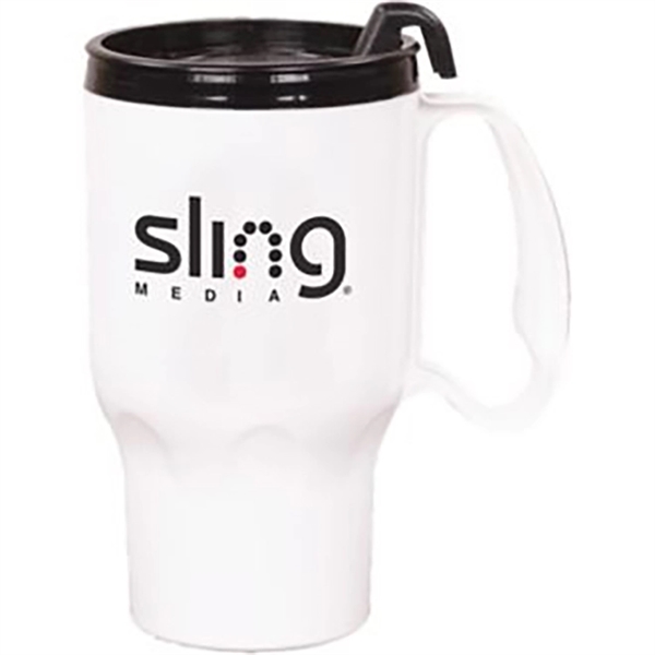 16oz. double-wall insulated polypropylene Roadster Mug. Includes spill-resistant, snap-on lid with... from ASI 73871 Next Promotions LLC