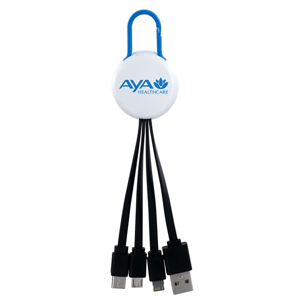 WHITE COLORFUL CLIP 3 IN 1 CHARGING CABLE... from ASI 30208 A P Specialties / AP Specialties