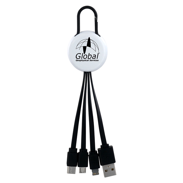 WHITE COLORFUL CLIP 3 IN 1 CHARGING CABLE... from ASI 30208 A P Specialties / AP Specialties