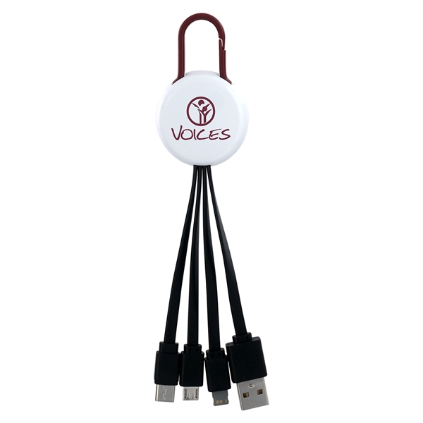 WHITE COLORFUL CLIP 3 IN 1 CHARGING CABLE... from ASI 30208 A P Specialties / AP Specialties