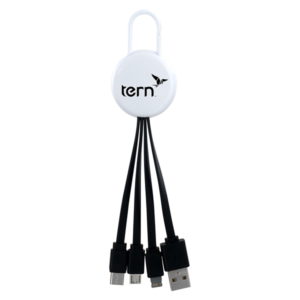 WHITE COLORFUL CLIP 3 IN 1 CHARGING CABLE... from ASI 30208 A P Specialties / AP Specialties