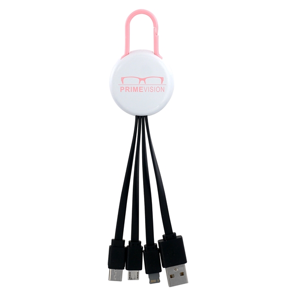 WHITE COLORFUL CLIP 3 IN 1 CHARGING CABLE... from ASI 30208 A P Specialties / AP Specialties