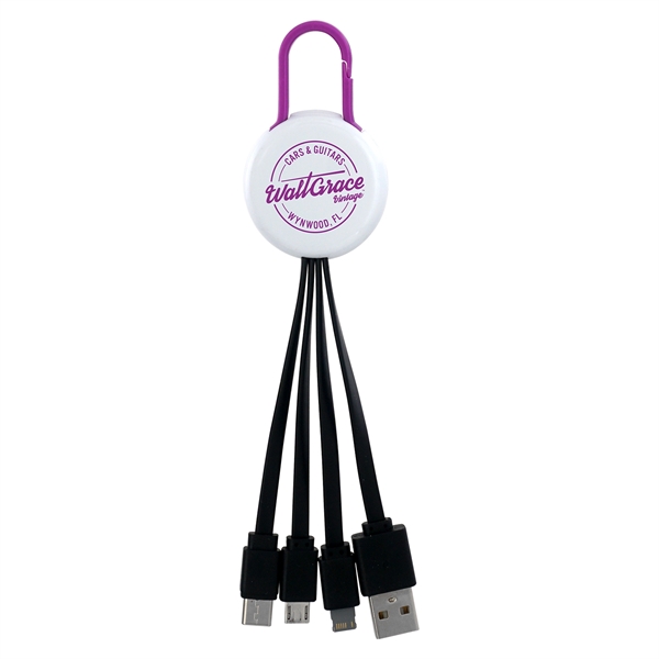 WHITE COLORFUL CLIP 3 IN 1 CHARGING CABLE... from ASI 30208 A P Specialties / AP Specialties