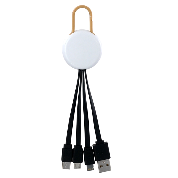 WHITE COLORFUL CLIP 3 IN 1 CHARGING CABLE... from ASI 30208 A P Specialties / AP Specialties