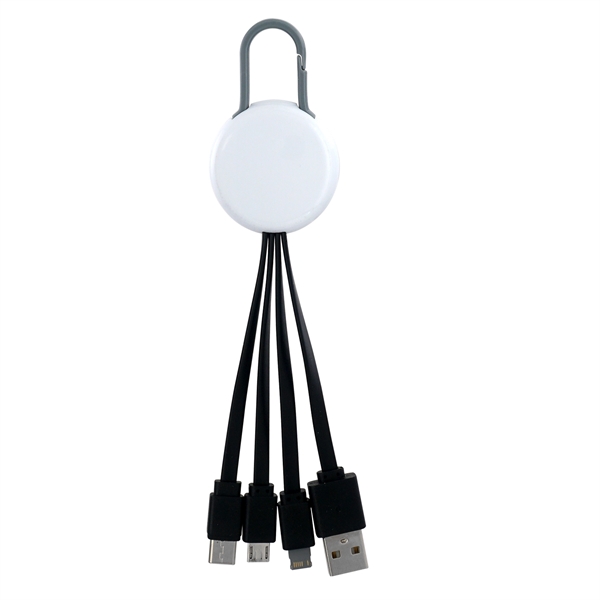 WHITE COLORFUL CLIP 3 IN 1 CHARGING CABLE... from ASI 30208 A P Specialties / AP Specialties