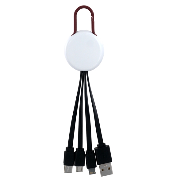 WHITE COLORFUL CLIP 3 IN 1 CHARGING CABLE... from ASI 30208 A P Specialties / AP Specialties