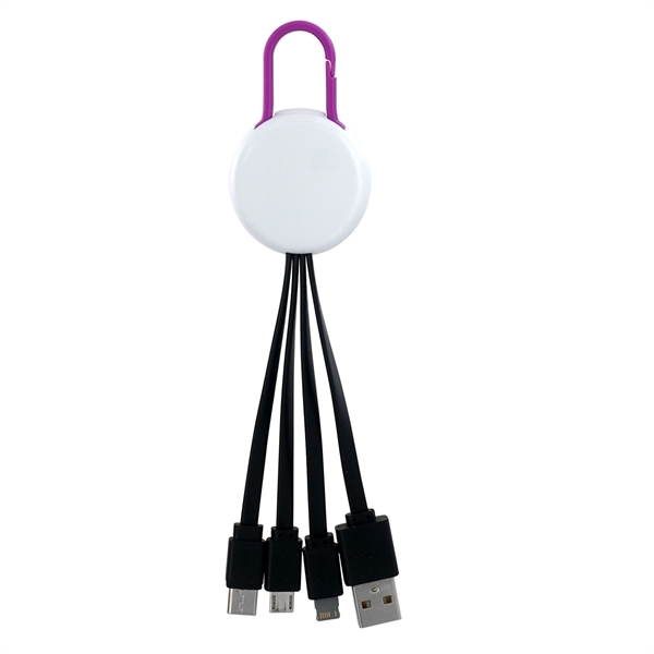WHITE COLORFUL CLIP 3 IN 1 CHARGING CABLE... from ASI 30208 A P Specialties / AP Specialties