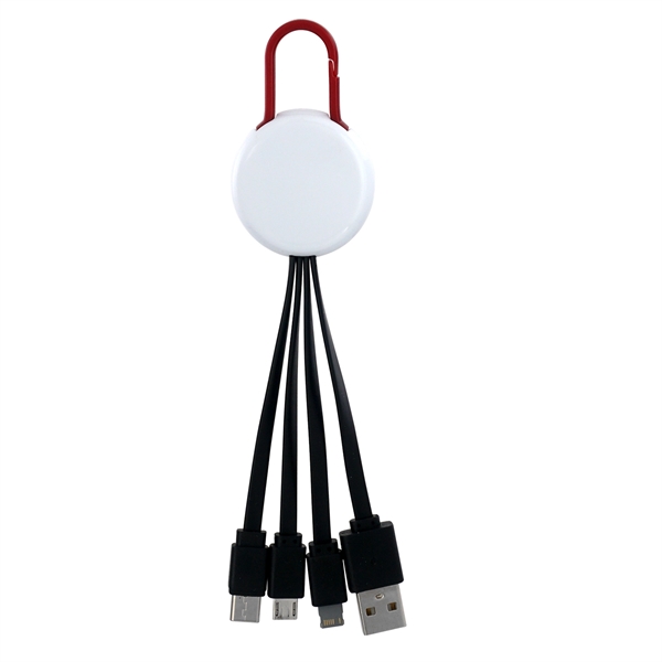 WHITE COLORFUL CLIP 3 IN 1 CHARGING CABLE... from ASI 30208 A P Specialties / AP Specialties