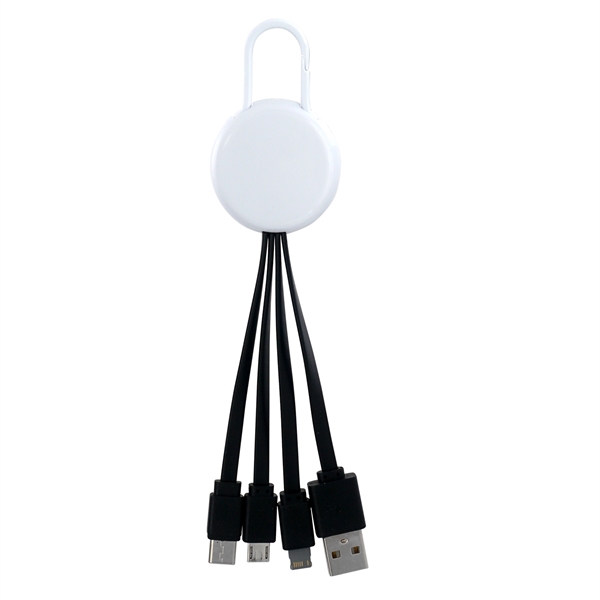WHITE COLORFUL CLIP 3 IN 1 CHARGING CABLE... from ASI 30208 A P Specialties / AP Specialties