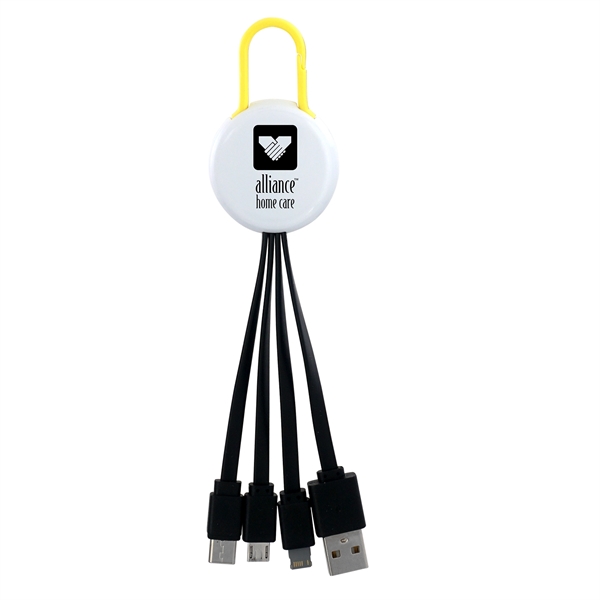 WHITE COLORFUL CLIP 3 IN 1 CHARGING CABLE... from ASI 30208 A P Specialties / AP Specialties