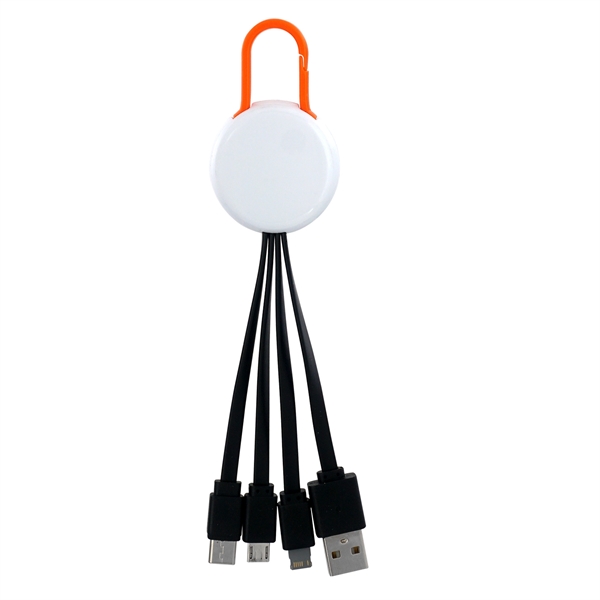 WHITE COLORFUL CLIP 3 IN 1 CHARGING CABLE... from ASI 30208 A P Specialties / AP Specialties