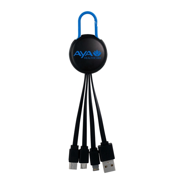 BLACK COLORFUL CLIP 3 IN 1 CHARGING CABLE... from ASI 30208 A P Specialties / AP Specialties