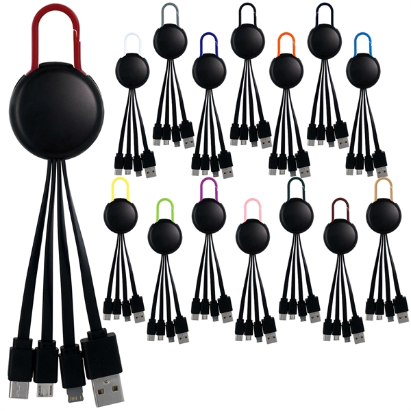 BLACK COLORFUL CLIP 3 IN 1 CHARGING CABLE... from ASI 30208 A P Specialties / AP Specialties