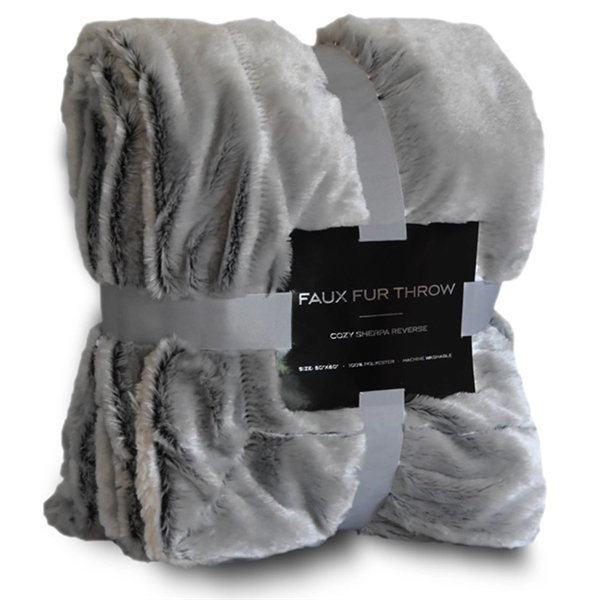 Throw blanket made of anti-pill faux fur with Sherpa featuring a... from ASI 90859 Tempo Industries Inc