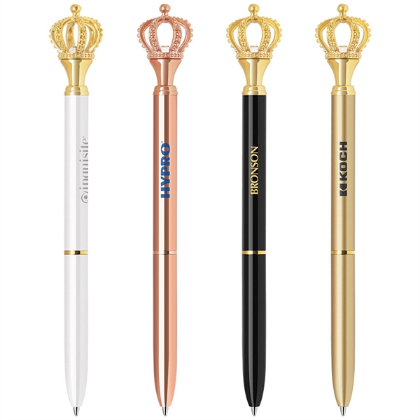Windsor Crown twist-action pen made of metal with an embedded diamond... from ASI 90859 Tempo Industries Inc