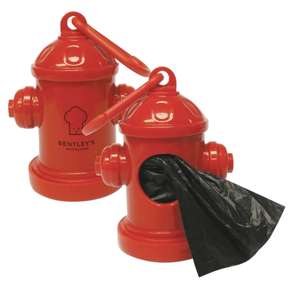 2 3/4" x 3 1/2" fire hydrant shaped pet waste bag... from ASI 63549 Jornik Manufacturing Corp