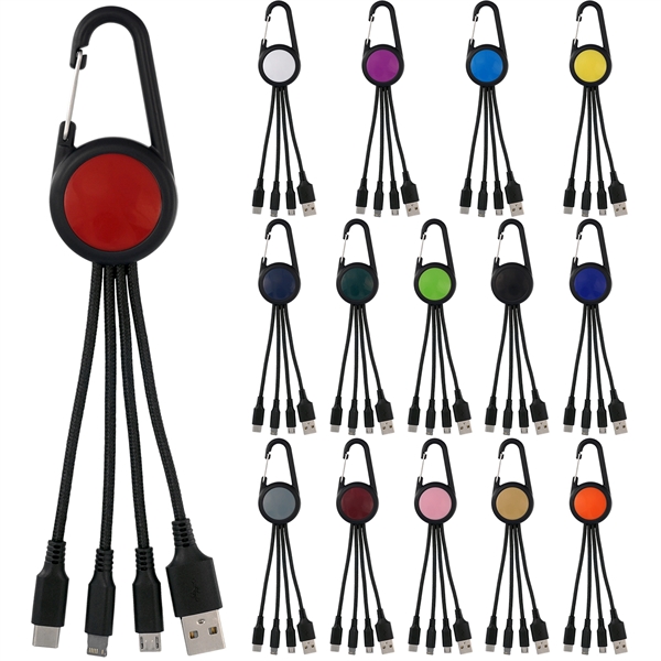 COLORFUL 3-IN-1 CARABINER CHARGING CABLE... from ASI 30208 A P Specialties / AP Specialties