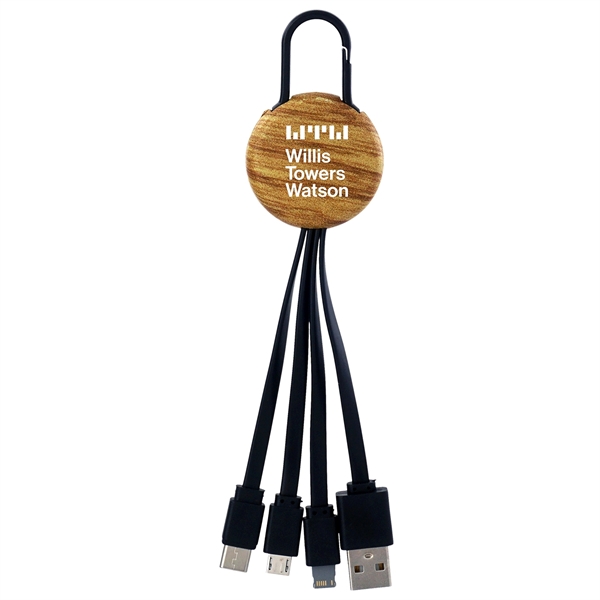 WOOD GRAIN CLIP 3 IN 1 CHARGING CABLE... from ASI 30208 A P Specialties / AP Specialties