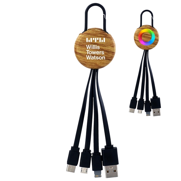 WOOD GRAIN CLIP 3 IN 1 CHARGING CABLE... from ASI 30208 A P Specialties / AP Specialties
