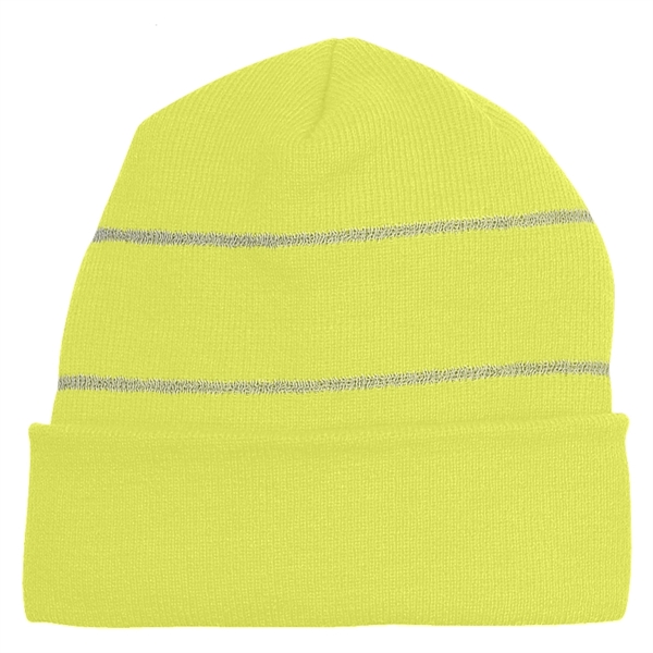 Knit Beanie with Reflective Stripes.  100% Acrylic.  One Size... from ASI 61125 Hit Promotional Products / Hit®