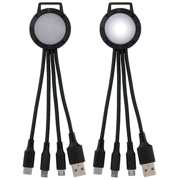 LIGHT UP TWO TONE 3-IN-1 CHARGING CABLE... from ASI 30208 A P Specialties / AP Specialties