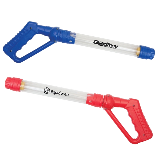 12" pump-action water gun in red or blue.... from ASI 63549 Jornik Manufacturing Corp