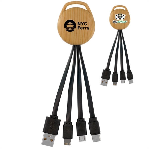 BAMBOO PATTERN VIVID 3-IN-1 CHARGING CABLE... from ASI 30208 A P Specialties / AP Specialties