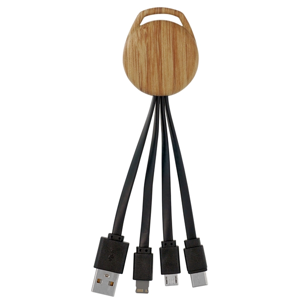 WOOD PATTERN VIVID 3-IN-1 CHARGING CABLE... from ASI 30208 A P Specialties / AP Specialties