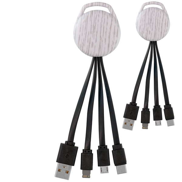 WHITE WOOD VIVID 3-IN-1 CHARGING CABLE... from ASI 30208 A P Specialties / AP Specialties