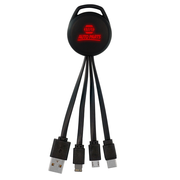 COLOR LIGHT UP VIVID 3-IN-1 CHARGING CABLE... from ASI 30208 A P Specialties / AP Specialties