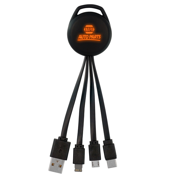 COLOR LIGHT UP VIVID 3-IN-1 CHARGING CABLE... from ASI 30208 A P Specialties / AP Specialties