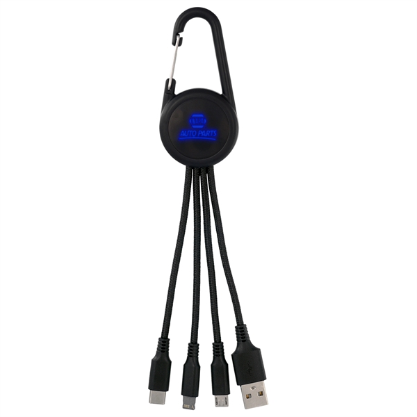 COLOR LIGHT UP 3-IN-1 CARABINER CHARGING CABLE... from ASI 30208 A P Specialties / AP Specialties