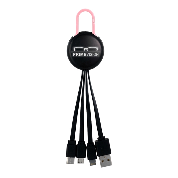 LIGHT UP LOGO CLIP 3 IN 1 CHARGING CABLE... from ASI 30208 A P Specialties / AP Specialties