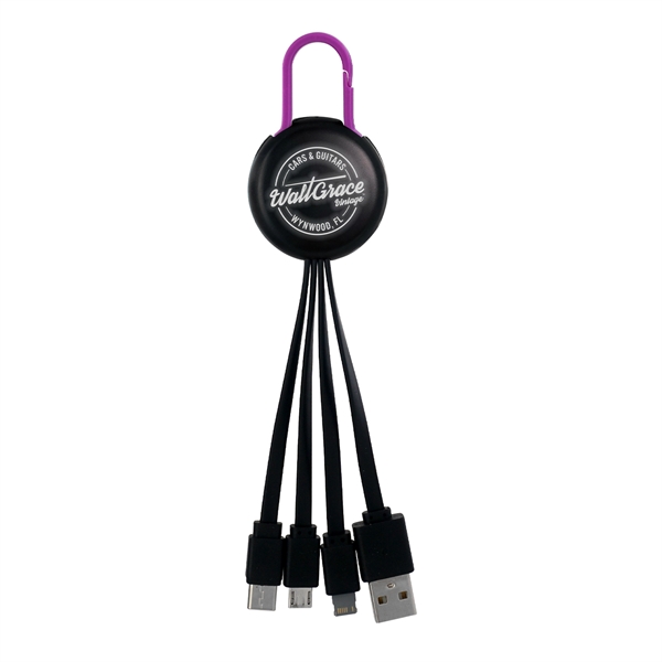LIGHT UP LOGO CLIP 3 IN 1 CHARGING CABLE... from ASI 30208 A P Specialties / AP Specialties
