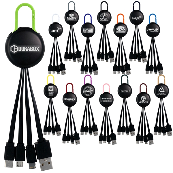 LIGHT UP LOGO CLIP 3 IN 1 CHARGING CABLE... from ASI 30208 A P Specialties / AP Specialties