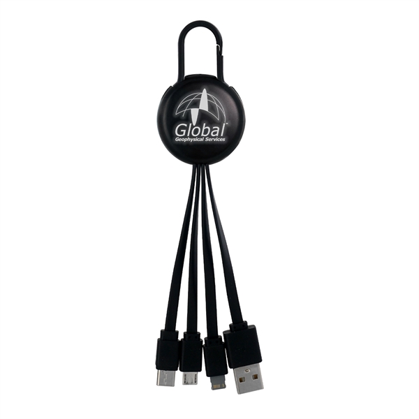 LIGHT UP LOGO CLIP 3 IN 1 CHARGING CABLE... from ASI 30208 A P Specialties / AP Specialties