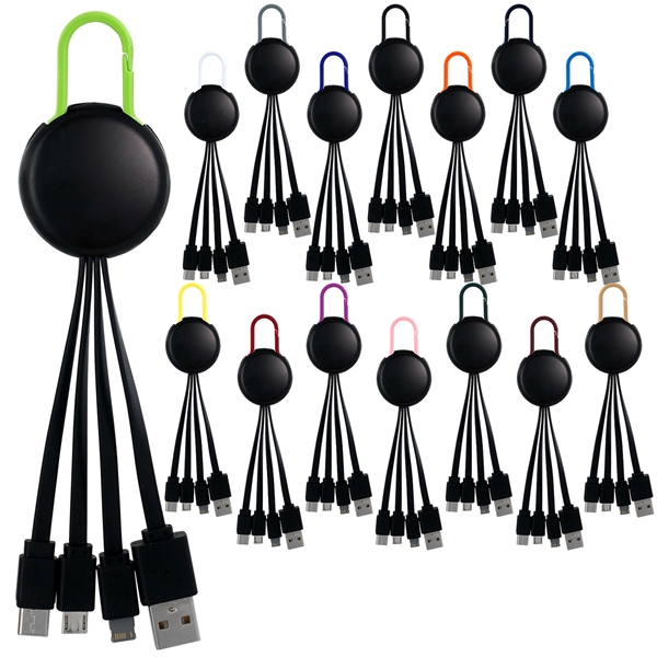 LIGHT UP LOGO CLIP 3 IN 1 CHARGING CABLE... from ASI 30208 A P Specialties / AP Specialties