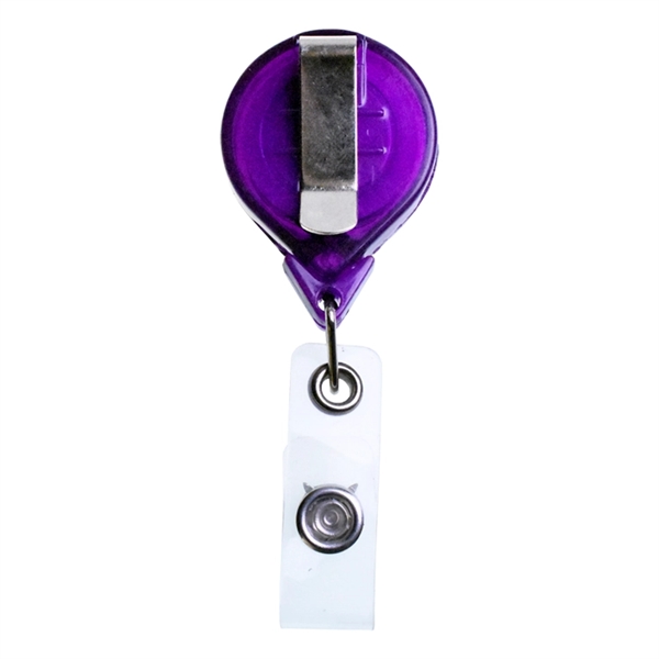 Tear drop shaped badge holder with slide clip & retractable cord.... from ASI 73871 Next Promotions LLC
