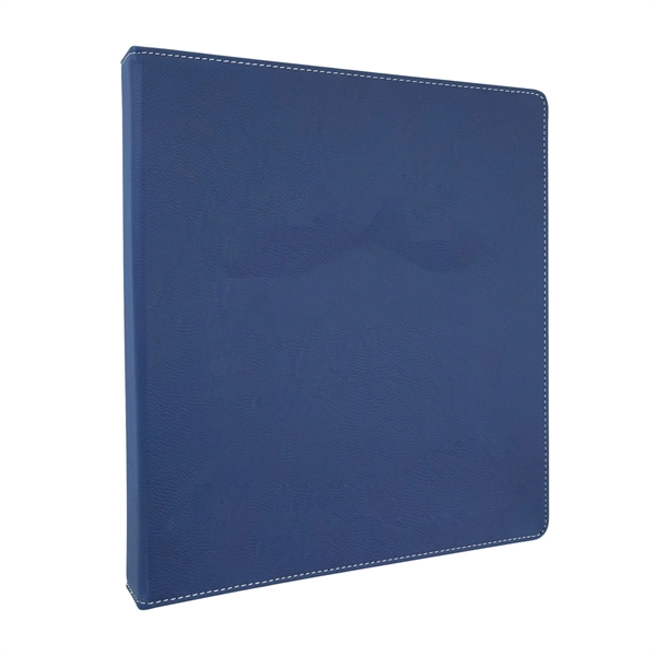 10.5" x 11.5" x 1.5" blue and silver PU leatherette 3-ring... from ASI 74601 Calico
