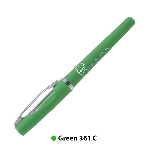 Plastic gel pen with window view design, chrome ring accents, and... from ASI 62088 IDProductsource
