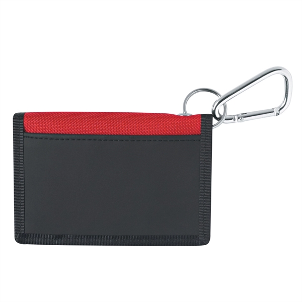 Hook and loop closure wallet with carabiner and outside front pocket.... from ASI 61125 Hit Promotional Products / Hit®