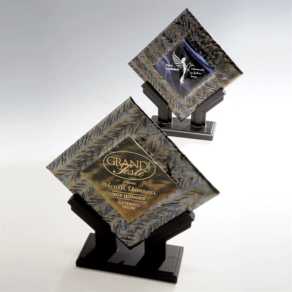 Iridescent gold is fused with iridescent herringbone textured glass.... from ASI 84592 St Regis Group / R S Owens & Co Inc