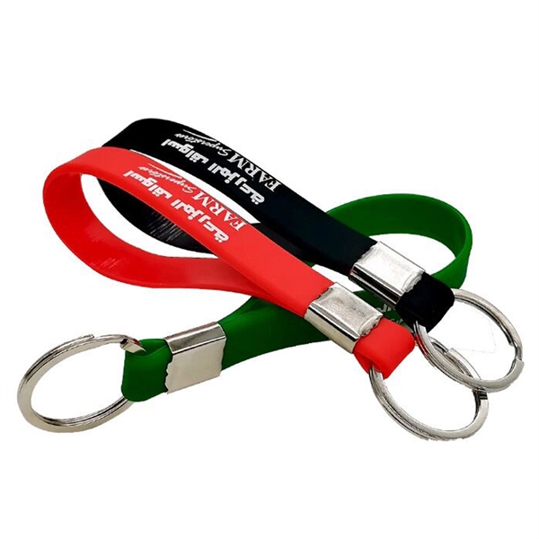 8.66" x .47" x .08" silicone wristband and keyring plus 1... from ASI 37218 Athena Promo (tm)