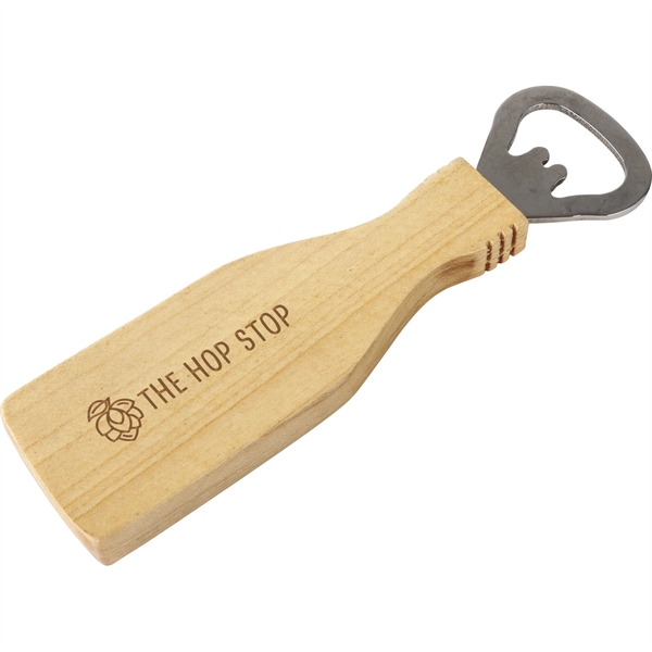 Bottle opener with wooden handle and stainless steel bottle opener.... from ASI 54100 Fields Manufacturing Inc / Fields