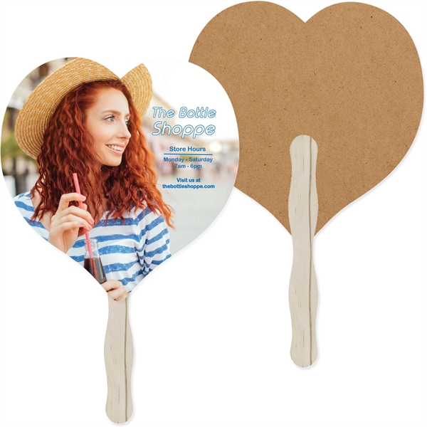 Hand fan made of 18pt recycled board stock with UV coating.... from ASI 54100 Fields Manufacturing Inc / TargetLine®