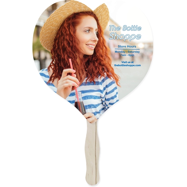Hand fan made of 18pt recycled board stock with UV coating.... from ASI 54100 Fields Manufacturing Inc / TargetLine®