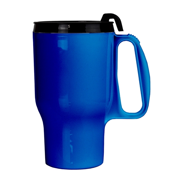 16oz. double-wall insulated polypropylene Traveler Mug. Includes spill-resistant, snap-on lid with... from ASI 73871 Next Promotions LLC