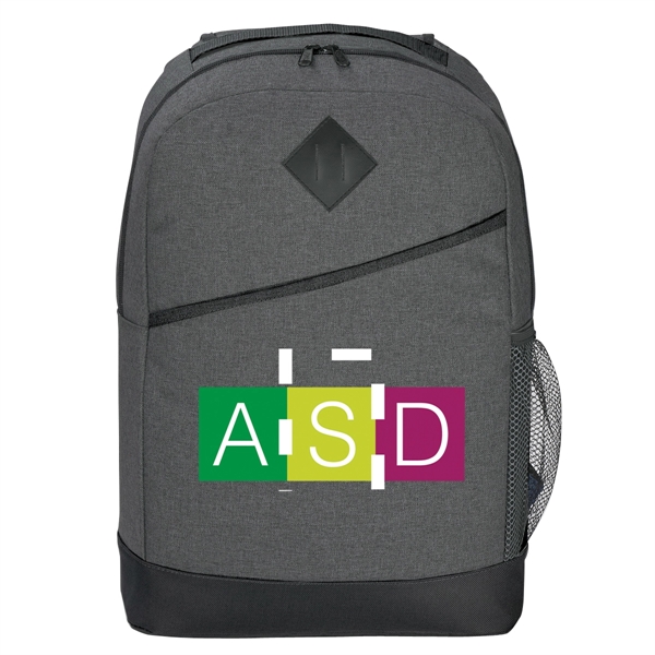 Backpack with adjustable padded shoulder straps and main compartment with padded... from ASI 61125 Hit Promotional Products / Hit®